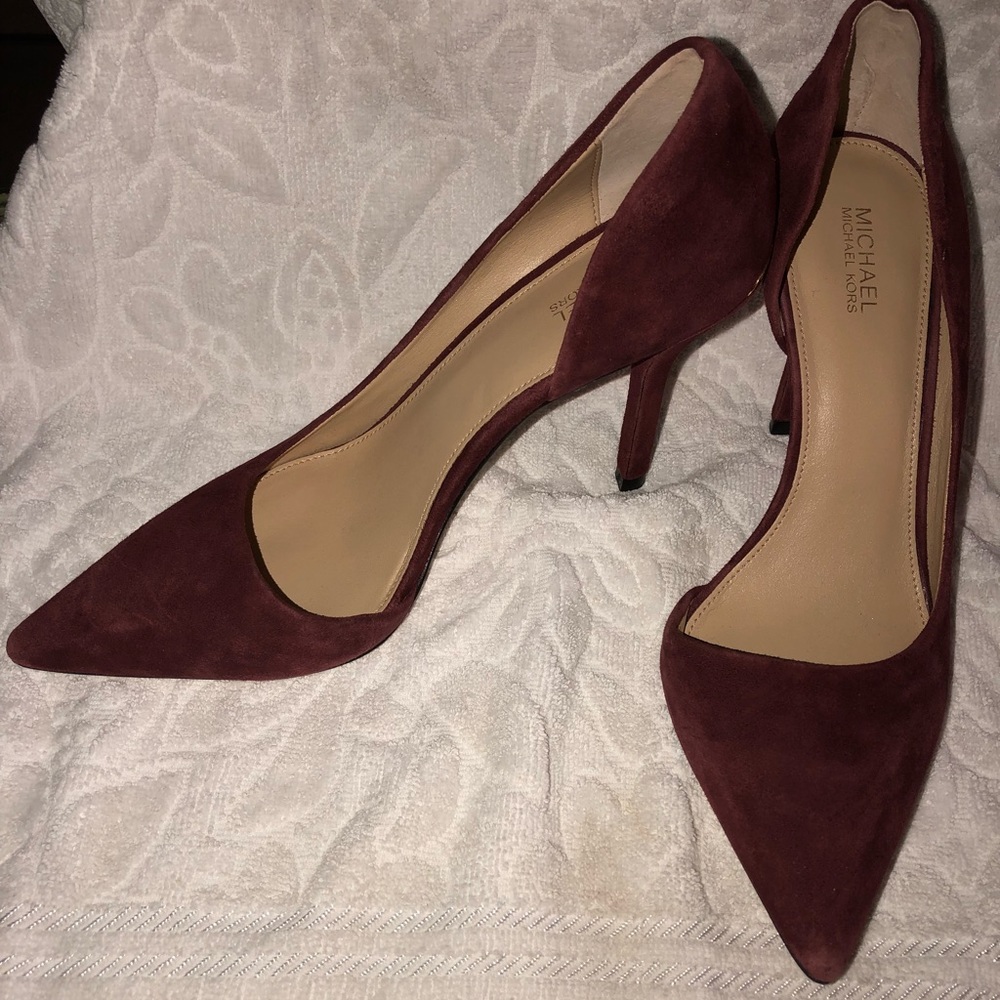 Maroon Suede Michael Kors heels size 7M
